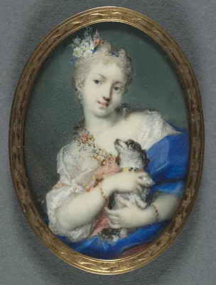 Woman with a Dog — Rosalba Carriera