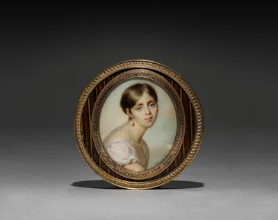 Cover for a Snuff Box with a Portrait of a Young Woman — Jean-Urbain Guérin