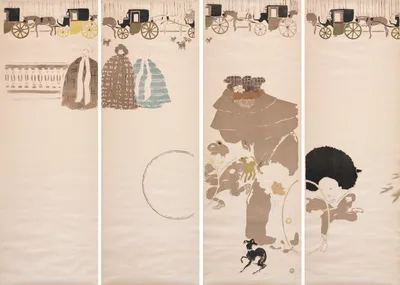 Nursemaids’ Promenade, Frieze of Carriages — Pierre Bonnard