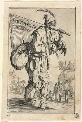 The Beggars: Frontispiece: Captain of the Barons — Jacques Callot