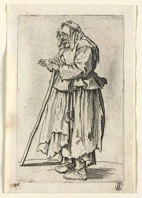 The Beggars: Beggar Woman Coming to Receive Alms — Jacques Callot