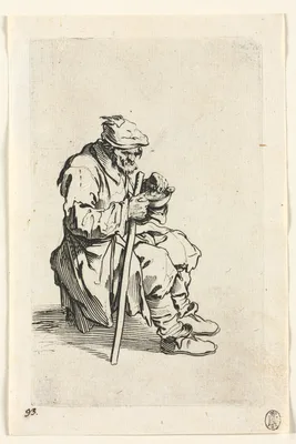 The Beggars: Beggar Sitting Down and Eating — Jacques Callot