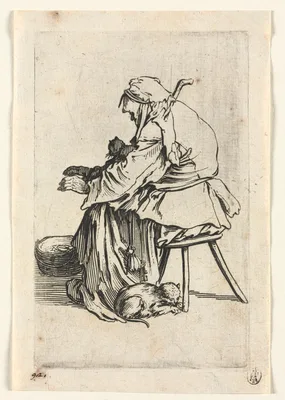 The Beggars: Old Woman and Cats — Jacques Callot