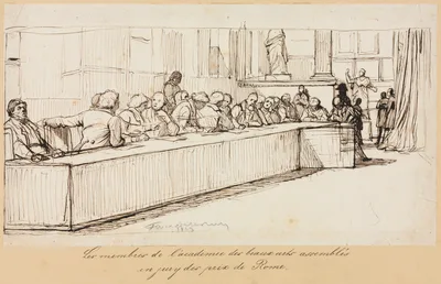 The Members of the Academy of Beaux-Arts Assembled to Jury the Rome Prize — Paul Delaroche