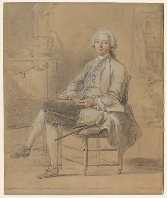 Seated Man Holding a Snuff Box — Louis Aubert
