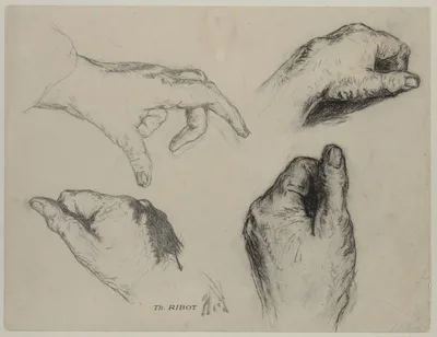 Study of Hands (recto) — Augustin Théodule Ribot