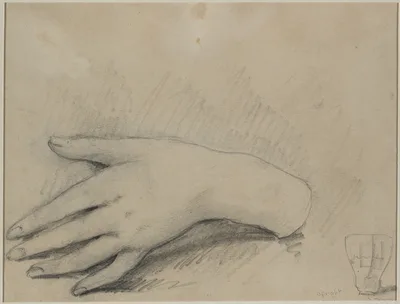 Study of a Woman's Hand (verso) — Augustin Théodule Ribot