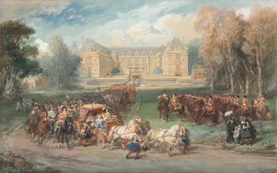 Louis XIV Driving his Coach in the Park of Versailles — Eugène Louis Lami