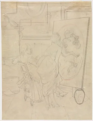 Cartoon for The Opinion of the Model — Charles Bargue