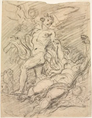 Orpheus and Eurydice (recto) — Jean-Honoré Fragonard