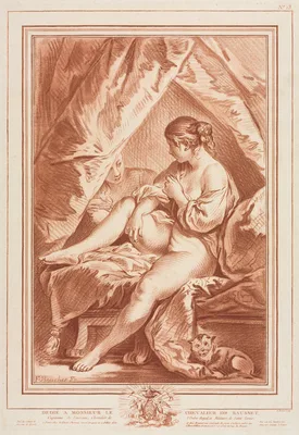 Young Woman Seated on a Bed — Louis-Marin Bonnet