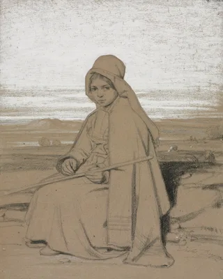 A Seated Shepherdess — Jules Dupré