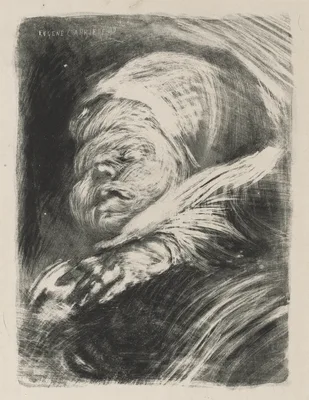 Newborn in a Bonnet (Le nouveau-né au bonnet] — Eugène Carrière