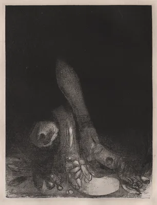 Flowers Fall and the Head of a Python Appears — Odilon Redon