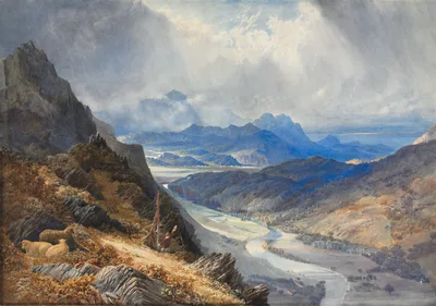 A View from Moel Cynwich: Looking Over the Vale of Afon Mawddach and Toward Cader Idris — J. M. W. Turner