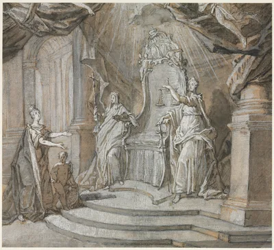 Madame de Maintenon Returning to the Catholic Church [1] — Charles Dominique Joseph Eisen