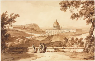 View of St. Peters, Rome — Achille Etna Michallon