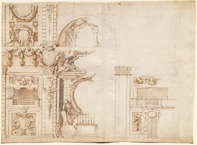 Study for the "Essequie" Conducted in San Lorenzo, Florence, in 1637 in Honour of Holy Roman Emperor Ferdinand II — Alfonso Parigi