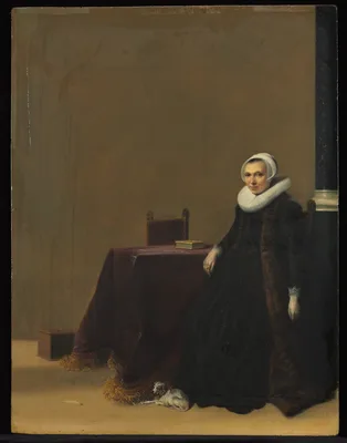 Portrait of a Woman with a Dog — Hendrik Gerritsz Pot