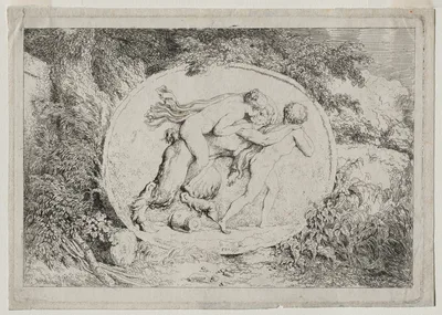 Bacchanales: Nymph Astride a Satyr — Jean-Honoré Fragonard