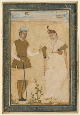 A European Couple — Ali Riza, the "Bodleian Painter"