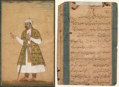 A Courtier, Possibly Khan Alam, Holding a Spinel and a Deccan Sword — Govardhan