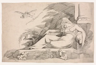Sleeping Woman with a Cupid — Henry Fuseli