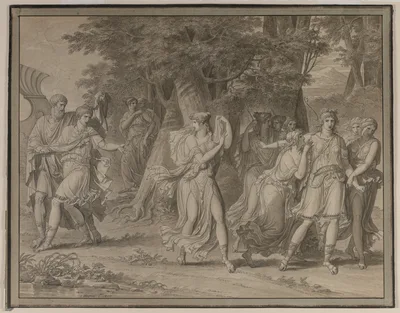 Telemachus, Urged by Mentor, Leaving the Island of Calypso — Charles Meynier