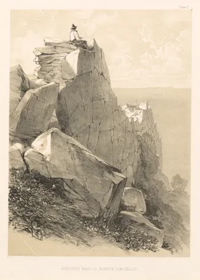Illustrated Excursion in Italy (vol. II): Ancient Walls, Monte Circello — Edward Lear