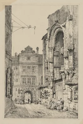 Facisimilies of Sketches made in Flanders and Germany: Thein Church, Prague — Samuel Prout