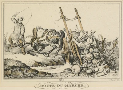 Scenes of Daily Life, Roads and Paths: Road to Market (Scènes de la vie quotidienne, Routes et Chemins: Route du Marché) — Carle Vernet