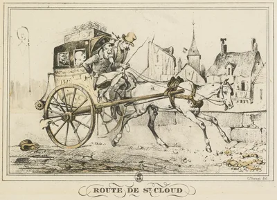 Scenes of Daily Life, Roads and Paths: Road to Saint-Cloud (Scènes de la vie quotidienne, Route et Chemins: Route de Saint-Cloud) — Carle Vernet
