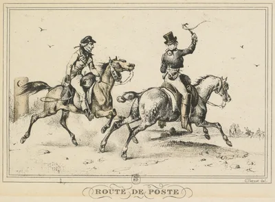 Scenes of Daily Life, Roads and Paths: Mail Route (Scènes de la vie quotidienne, Route et Chemins: Route de Poste) — Carle Vernet