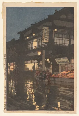 Kagurazaka Street after a Night Rain — Hiroshi Yoshida