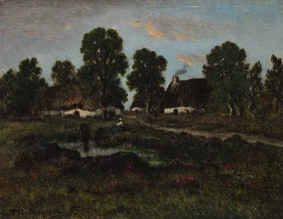 Cottages Near Larchant — Théodore Rousseau