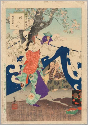 A Puppet Made from a Bucket, A Lady of the Enpō Era (1673–1681), from the series Thirty-six Elegant Selections — Toshikata Mizuno