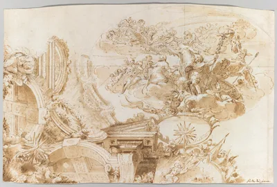 The Apotheosis of Romulus: Design for a Ceiling — Domenico Maria Canuti