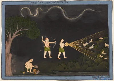 Maharana Jagat Singh II of Mewar (r. 1734–51) Dressed as a Bhil, Hunting Deer at Night — Chokha