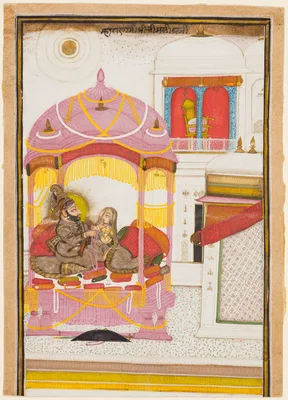 Maharana Bhim Singh of Mewar (r. 1778–1828) with a Consort — Chokha