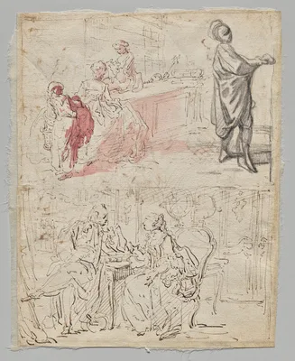 Theatre Scene (recto) — Gabriel de Saint-Aubin