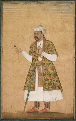 A Courtier, Possibly Khan Alam, Holding a Spinel and a Deccan Sword — Govardhan