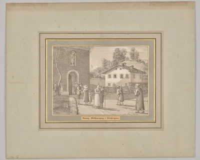 Sunday. Church entrance in Berchtesgaden — Ferdinand Olivier