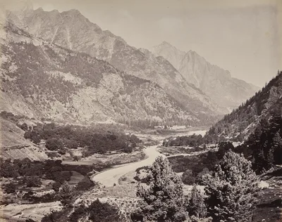 The Upper Himmalayahs. View in the Buspa Valley from Sangla — Samuel Bourne