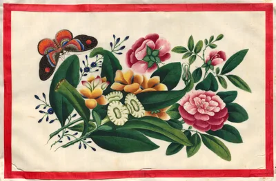 Painting Eight from Illustrated Book of Flowers and Butterflies
