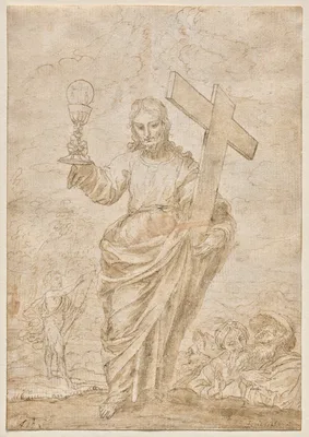 Christ Holding a Chalice and Cross (recto) — Alonso Cano