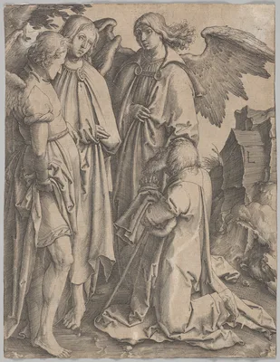 Abraham and the Angels — Lucas van Leyden
