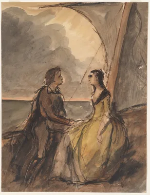 Seated Man and Woman — Célestin François Nanteuil-Leboeuf