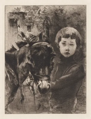 Robert Besnard and His Donkey (Robert Besnard et son âne) — Paul-Albert Besnard