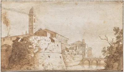 A View of Bracciano with the Church of S. Maria Assunta — Bartholomeus Breenbergh