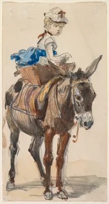 Girl on a Donkey — Isidore Pils